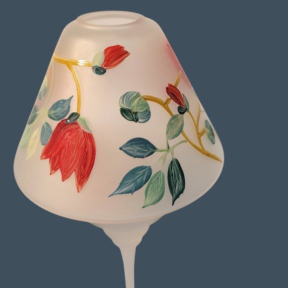 Yankee Candle Fairy Light Frosted Floral Vine Votive Pedestal Candle Holder 2 Pc - Picture 2 of 7